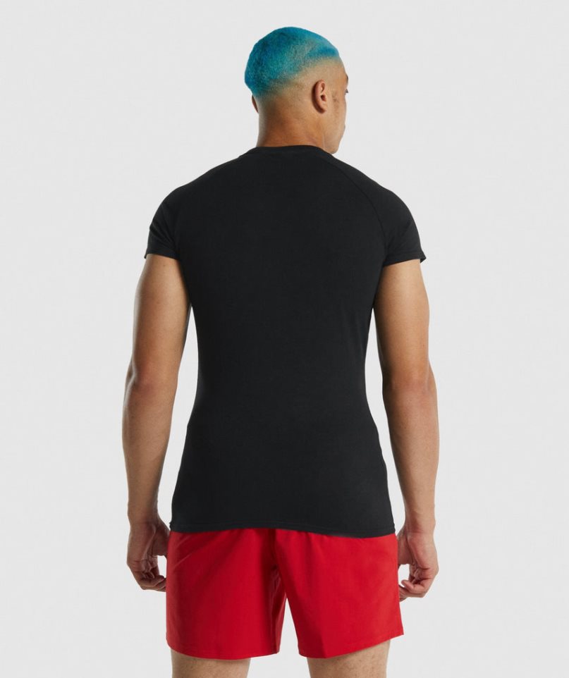 Men's Gymshark Apollo T-Shirts Black | NZ 0EFNWQ